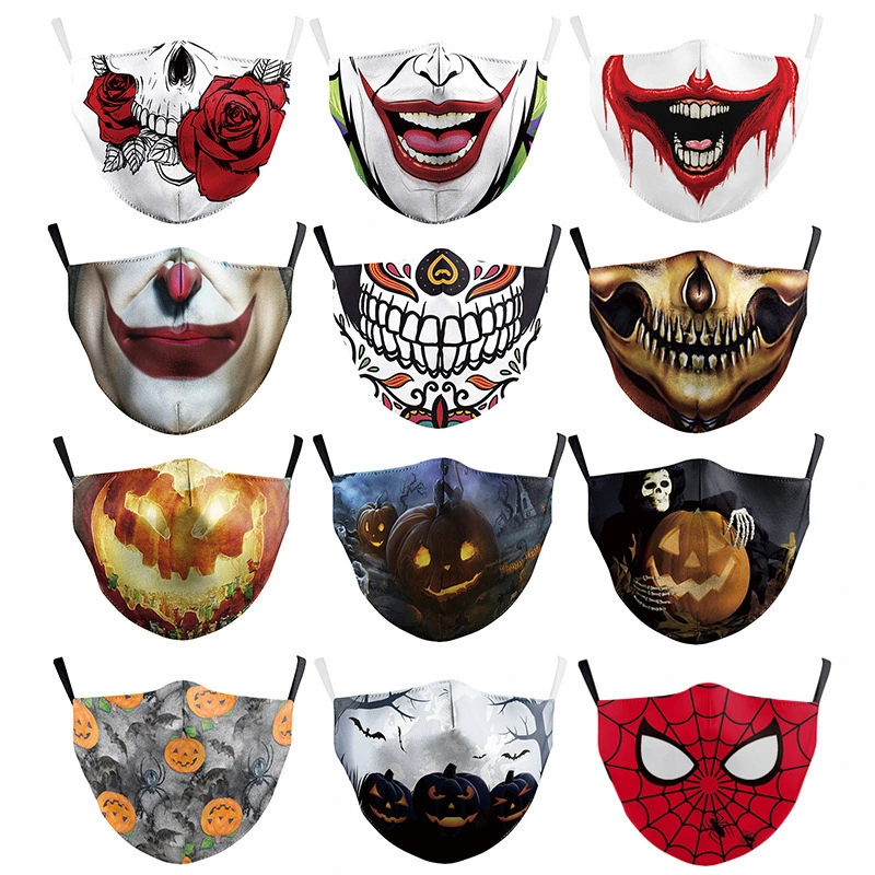 Fashion Design Adult Size Reusable Cotton Cloth Customised Luxury Party Favor Horror Devil Festival Halloween Mask for Sale