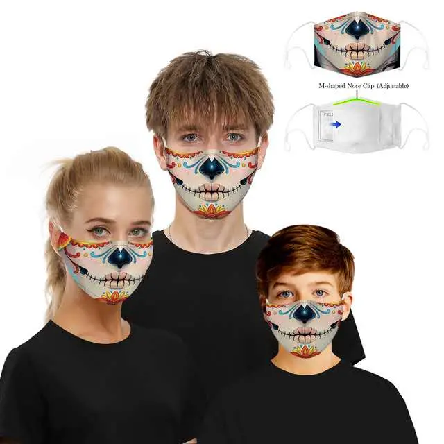 Washable Cotton Cloth Fashion Face Mask with 3D Printing