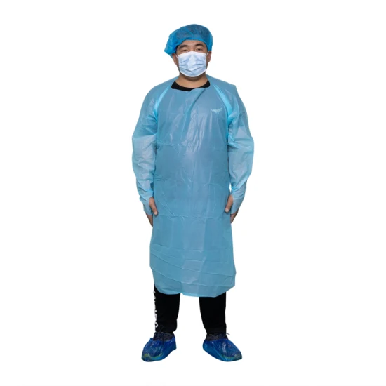 Over The Head Disposable CPE Thumb Loop Gown
