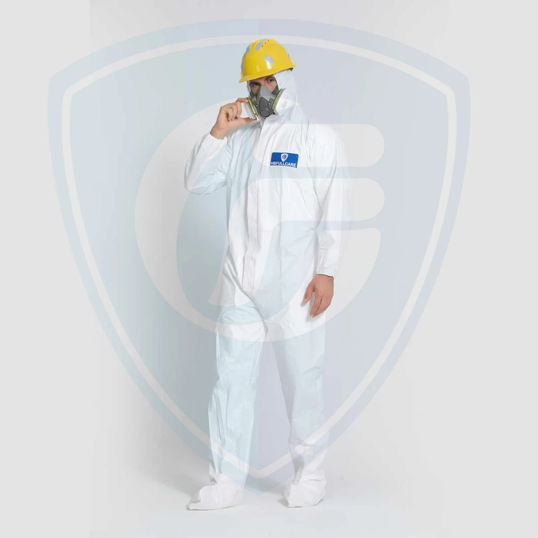 Waterproof Microporous Medical Hospital Plastic Poly PE PP+PE PP SMS Overall Polypropylene Nonwoven Disposable Protective Gown Garment Workwear Coat Coverall