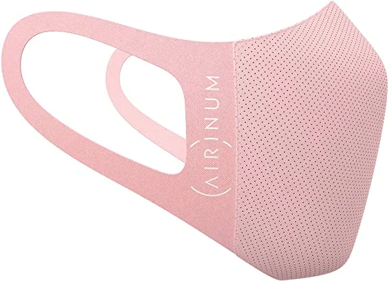 Lite Air Mask, Reusable Face Mask Washable for Men, Women and Kids Comfortable and Lightweight Cloth Mask with 2 Filters and Head-Clip (M, Cloudy Pink)