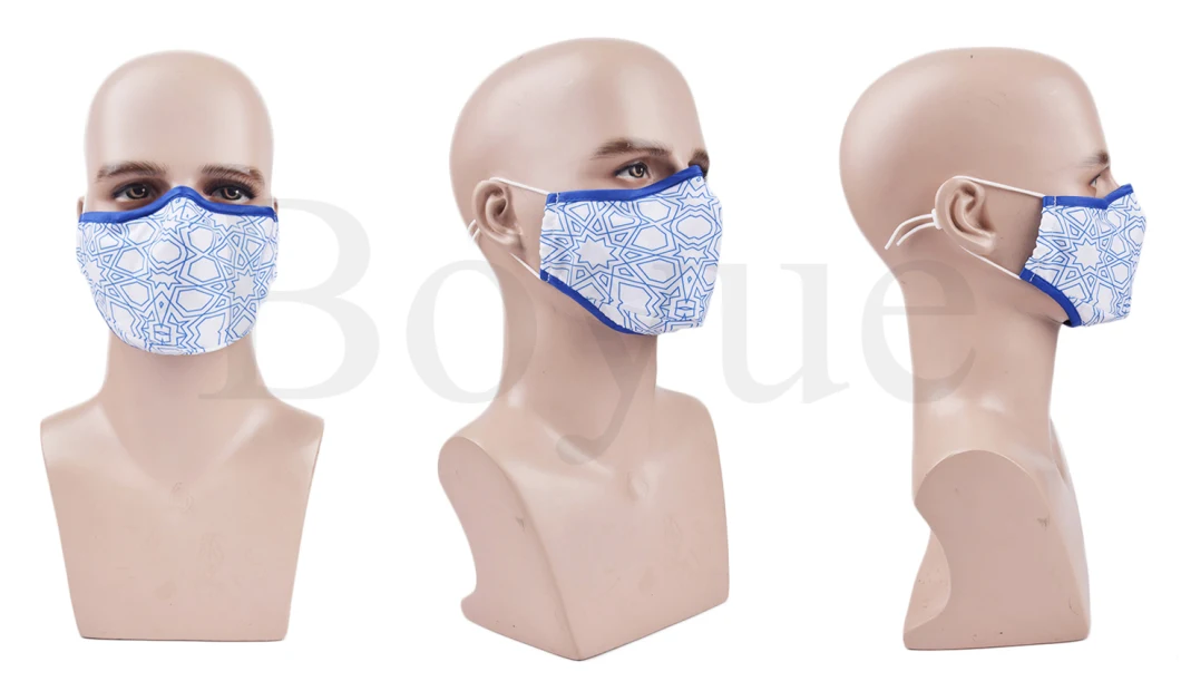 Customized Washable Fashion Designer Printed Skin Care Reusable Kid Cotton Cloth Face Mask Shield with Filter Pocket