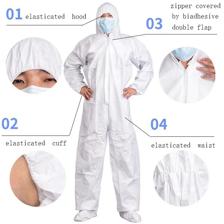Type 4/5/6 Yc2070 63G Microporous Disposable Protective Clothing